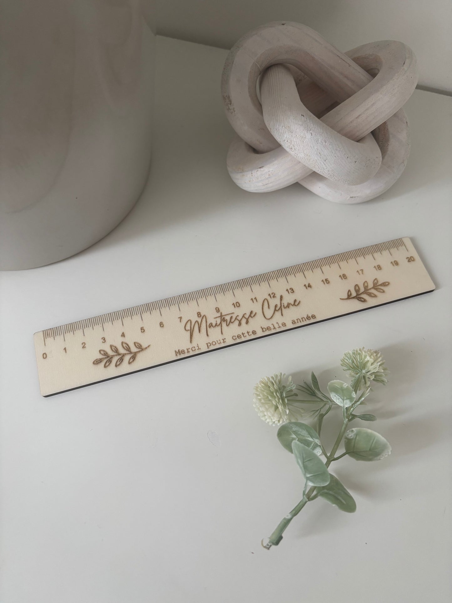 Règle personnalisée en bois gravée