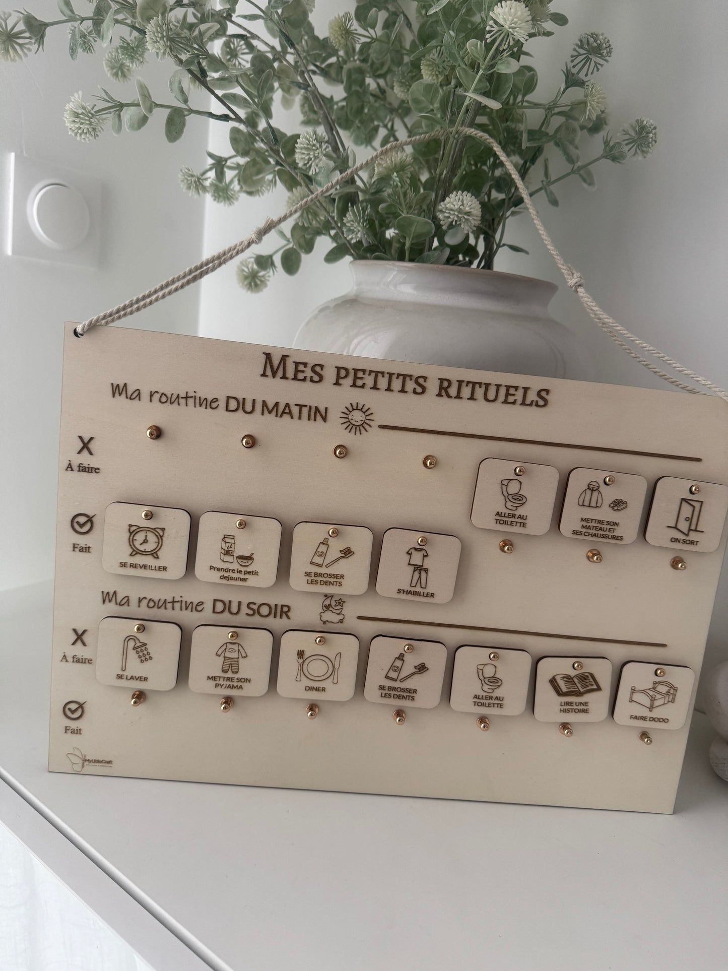 Tableau de routine – Matin & Soir | En bois