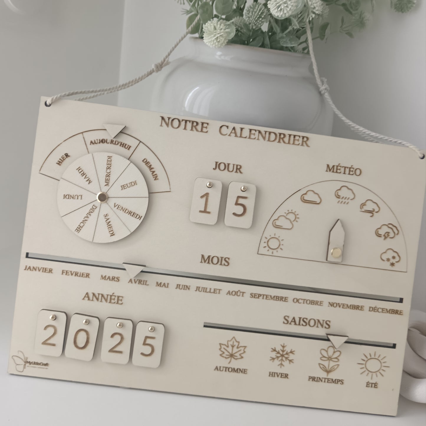 Calendrier Perpétuel Montessori en Bois