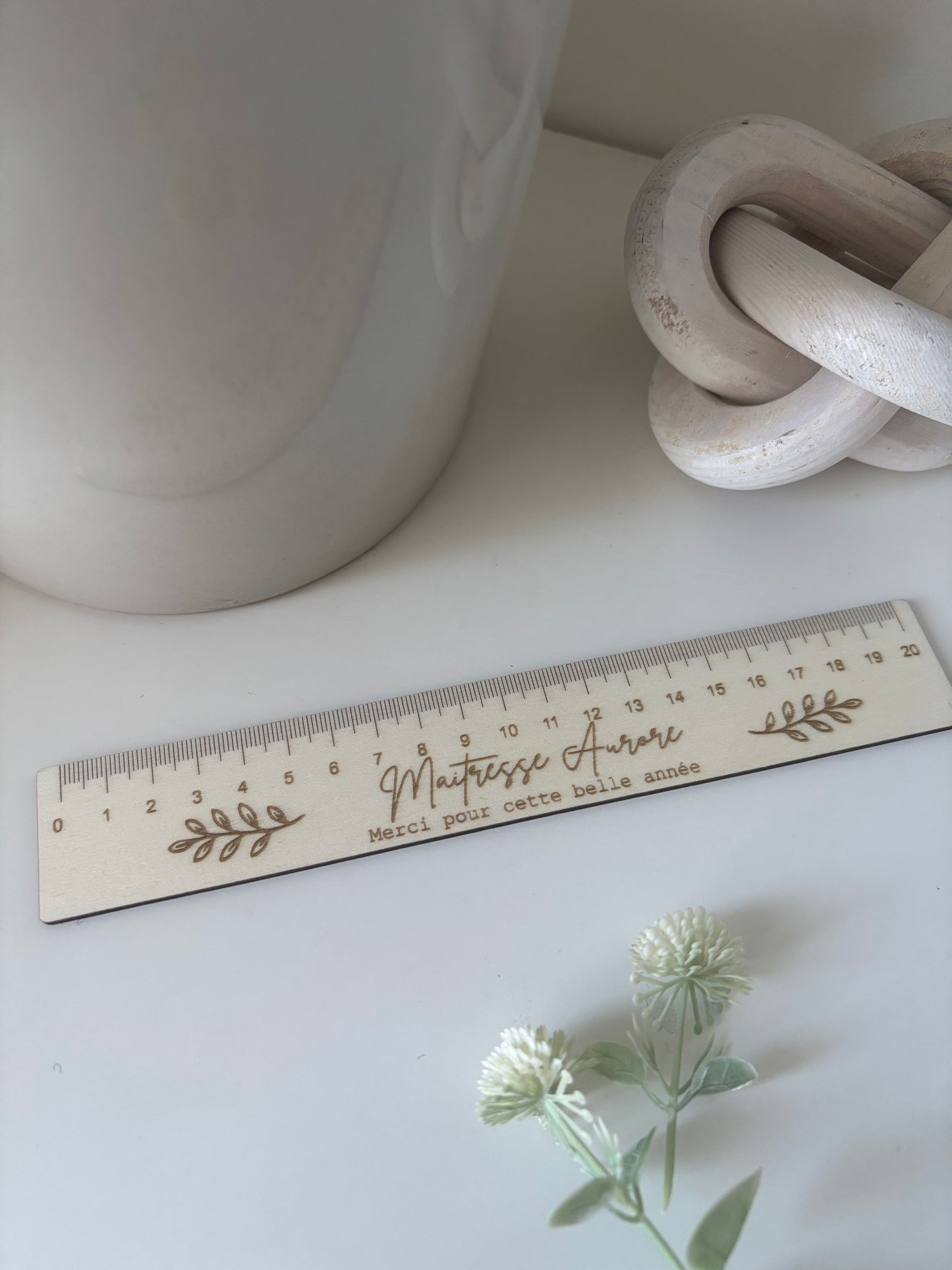 Règle personnalisée en bois gravée