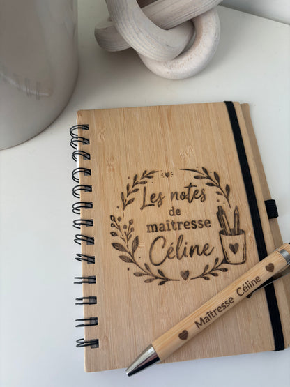 Carnet de note bois