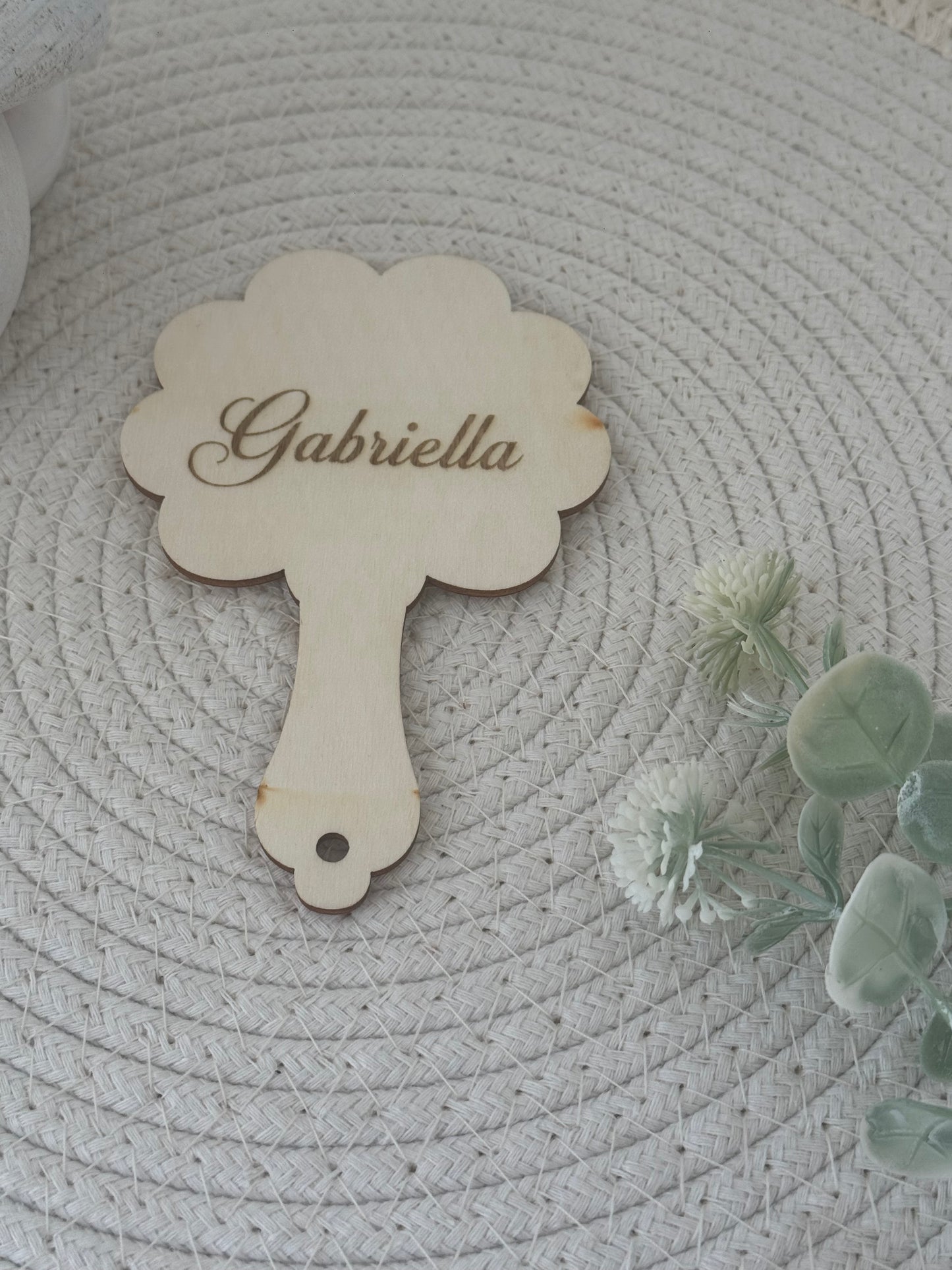 Miroir fleur en bois personnalisé