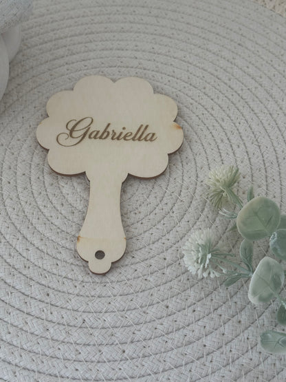 Miroir fleur en bois personnalisé