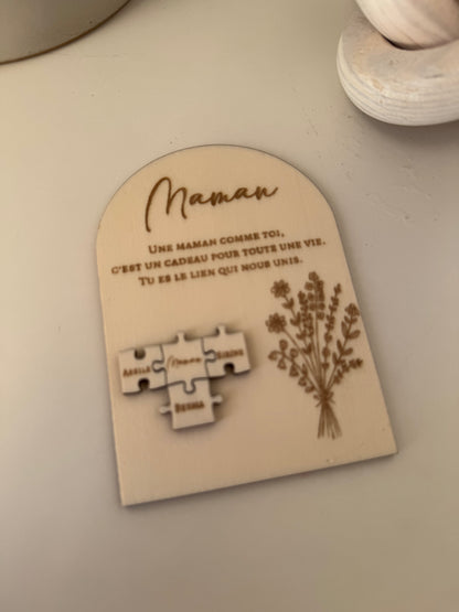 Magnet personnalisé en bois – Fête des Mères