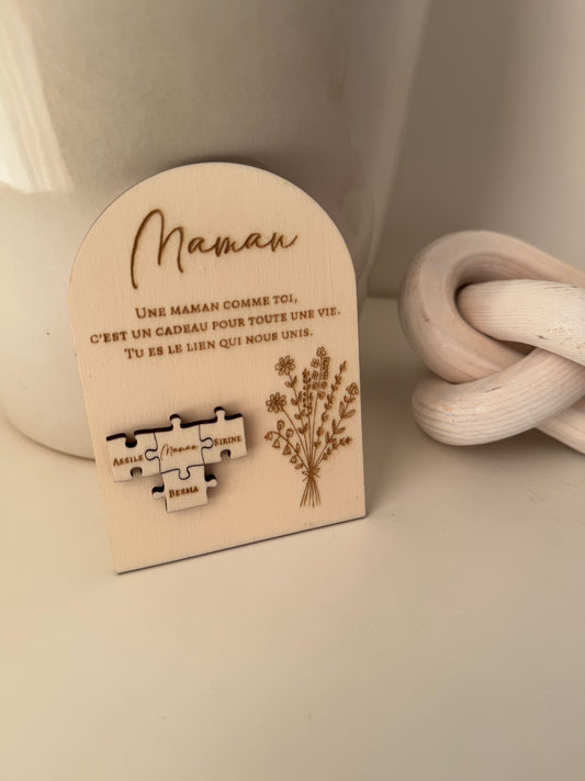 Magnet personnalisé en bois – Fête des Mères