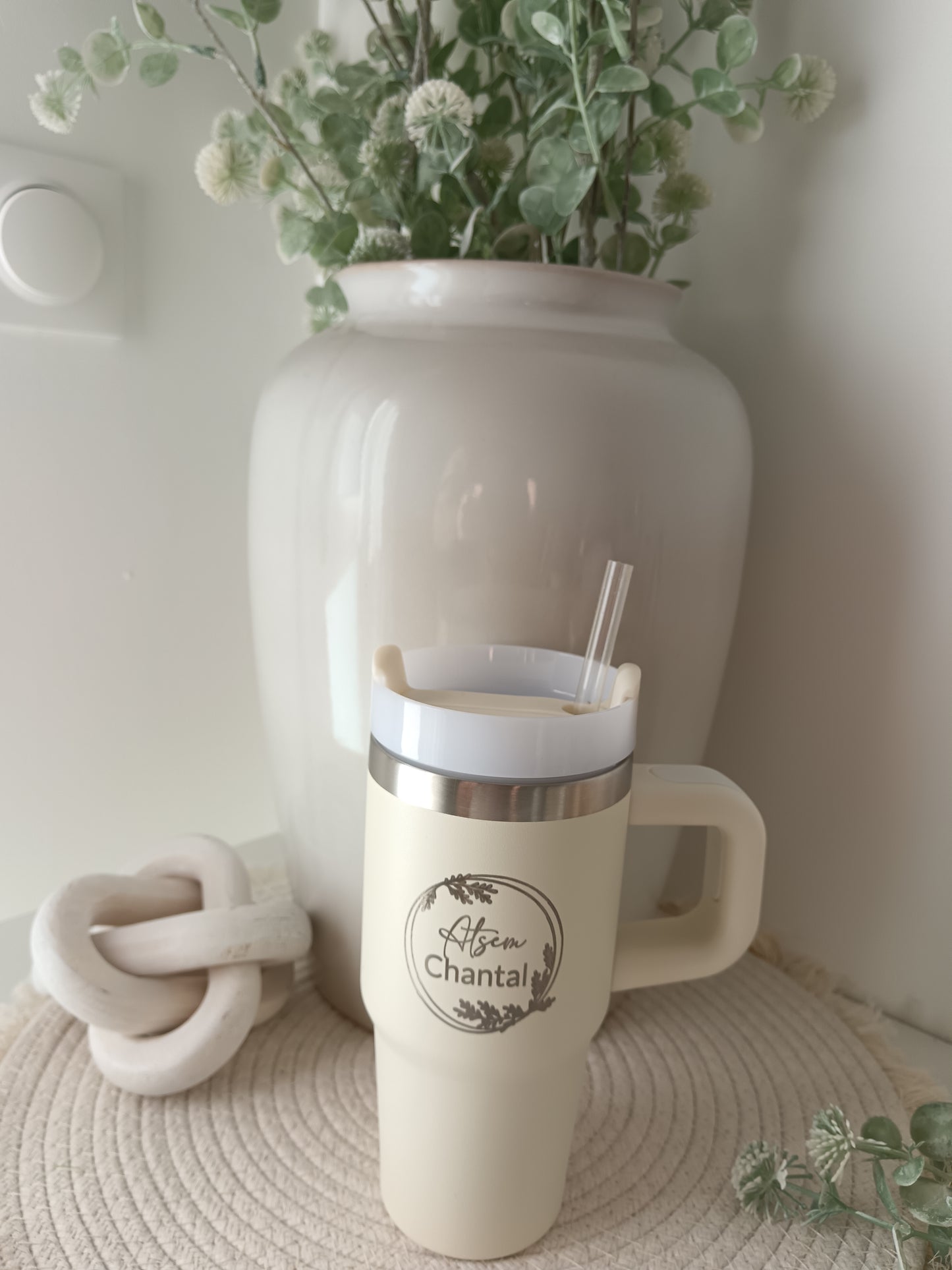 Mug Isotherme avec Paille – Personnalisable