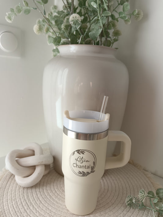 Mug Isotherme avec Paille – Personnalisable
