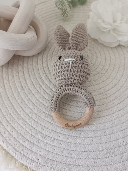 Hochet lapin personnalisé