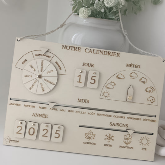 Calendrier Perpétuel Montessori en Bois